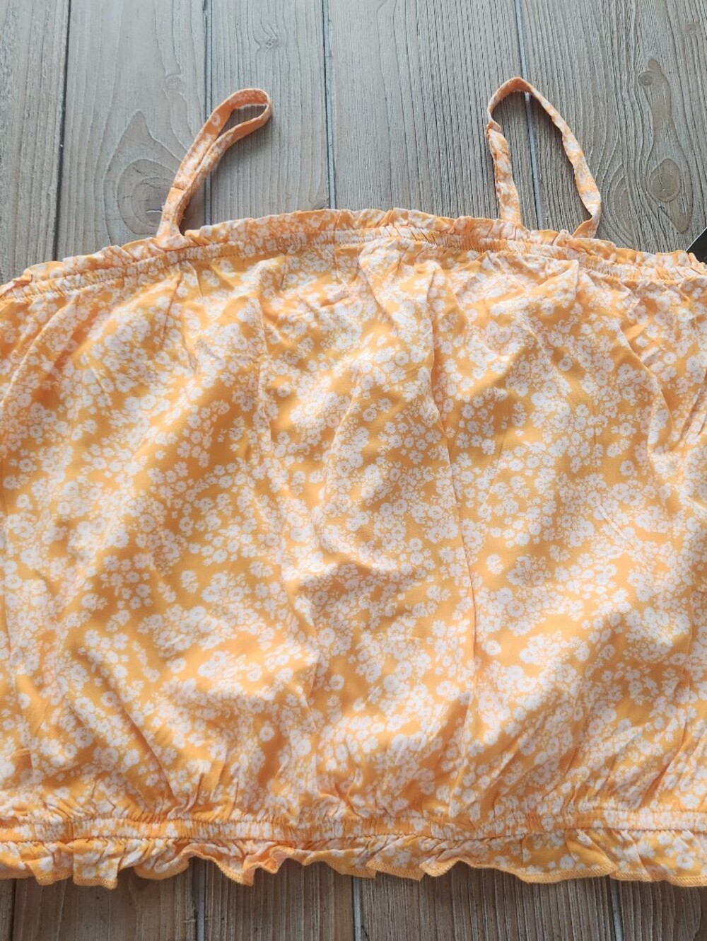 Girls Lightweight Orange Floral Tank Top NWT